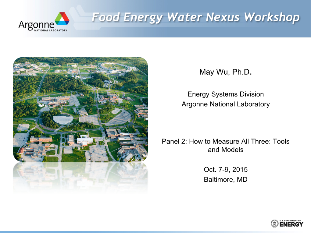 Food Energy Water Nexus Workshop