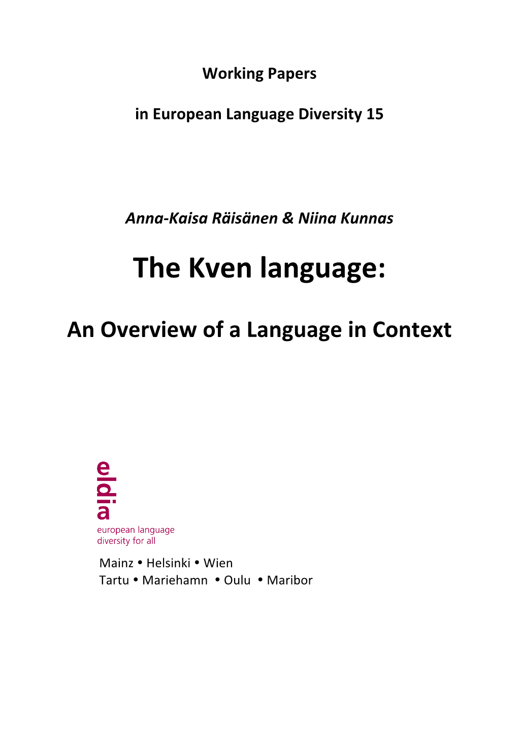 The Kven Language