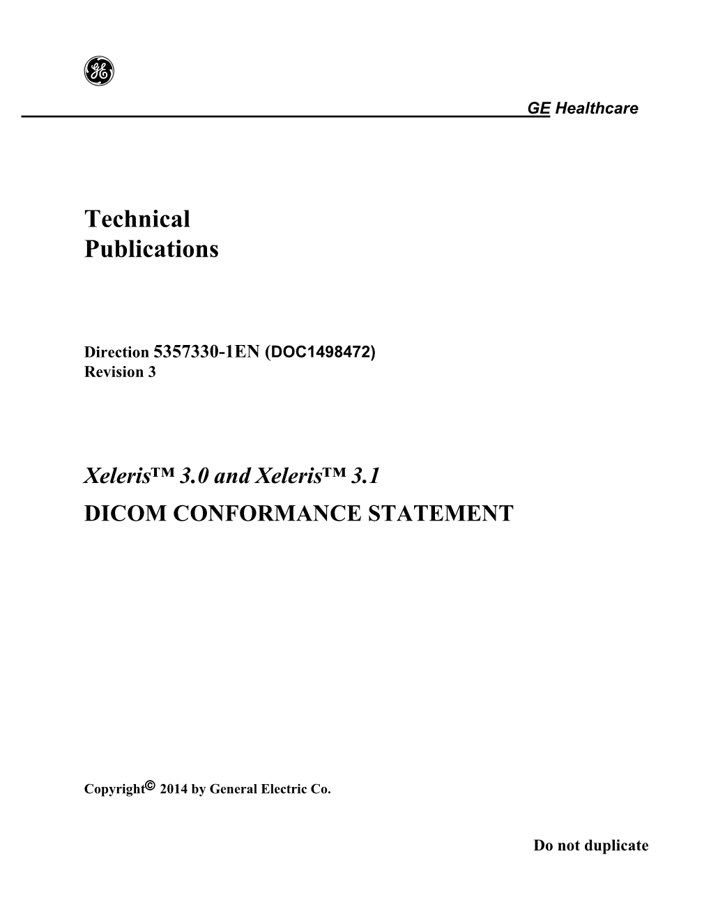 DICOM Conformance Statement Xeleris 3.0 3.1