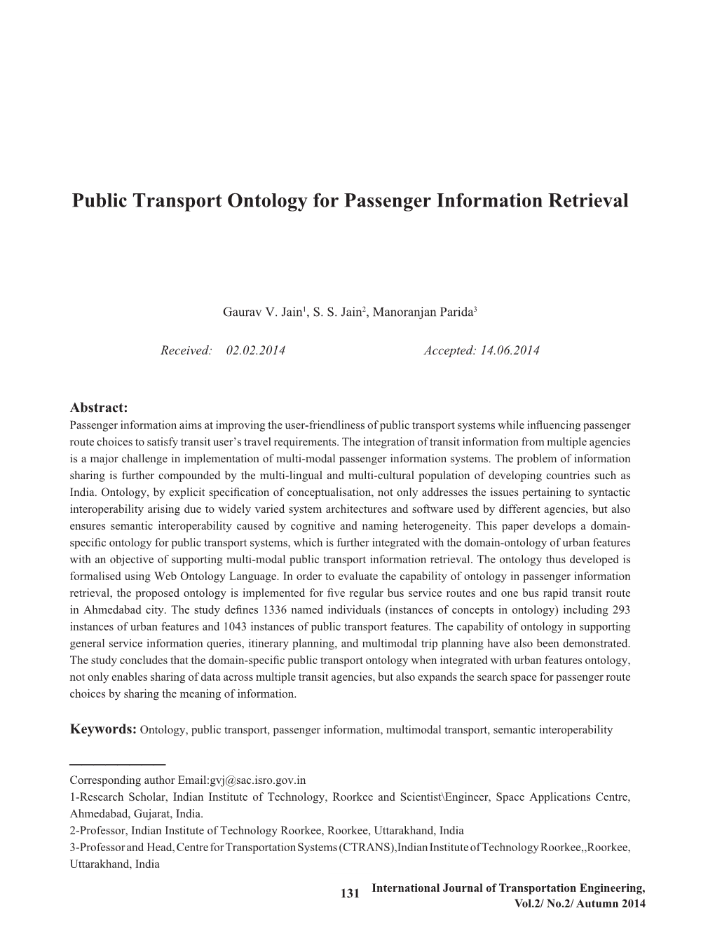Public Transport Ontology for Passenger Information Retrieval