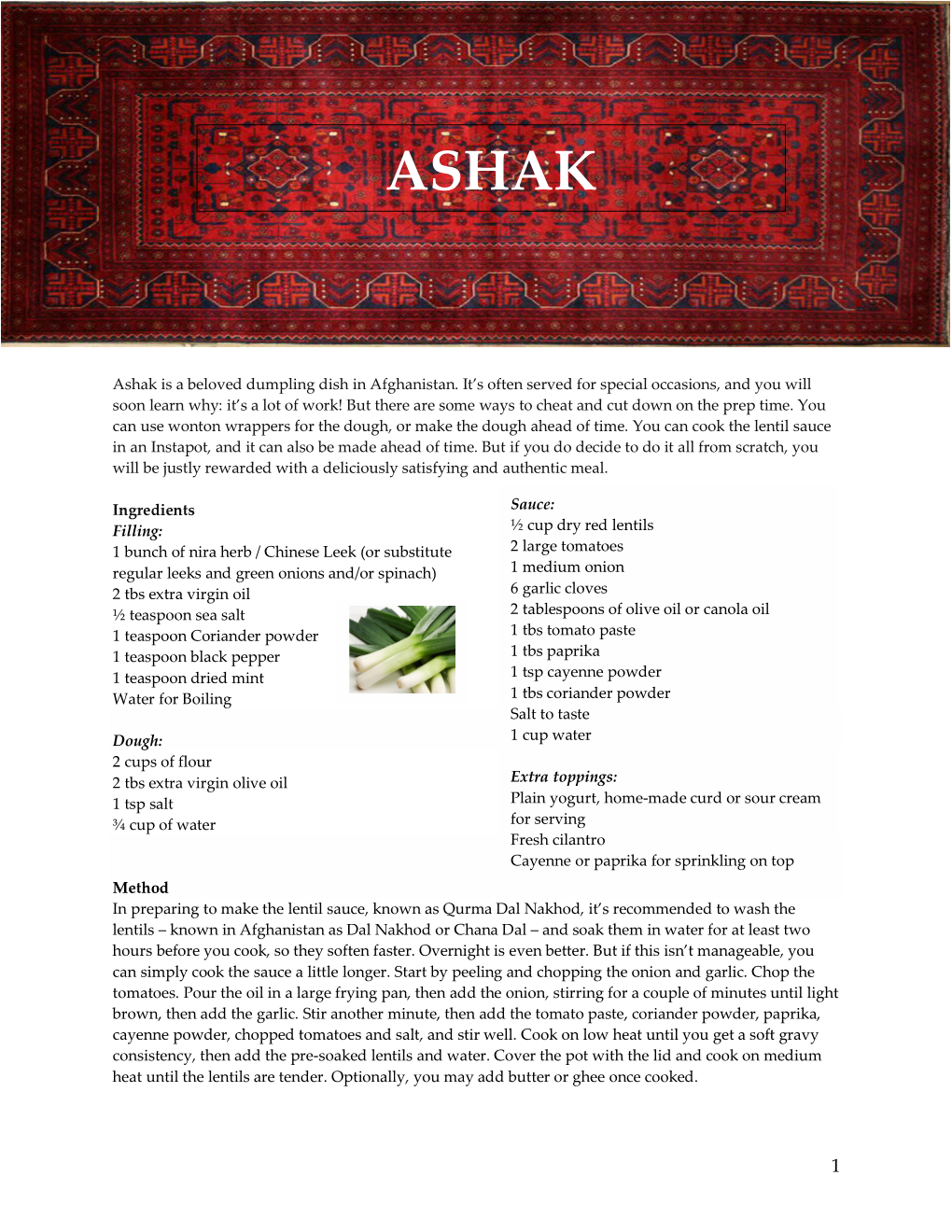 Ashak Is a Beloved Dumpling Dish in Afghanistan. It's Often Served For