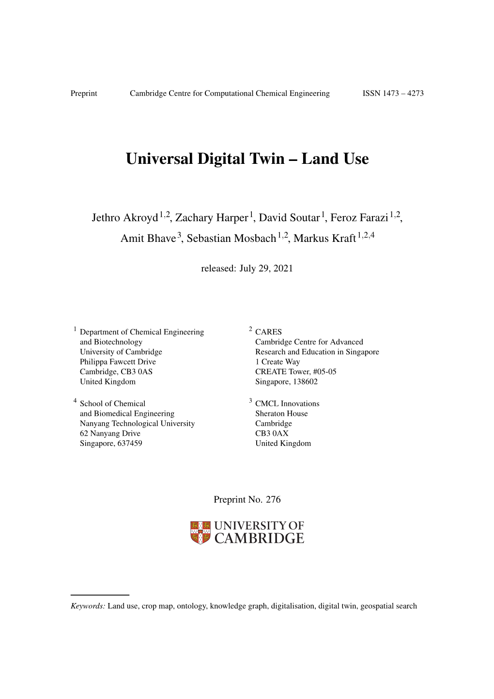 Universal Digital Twin – Land Use