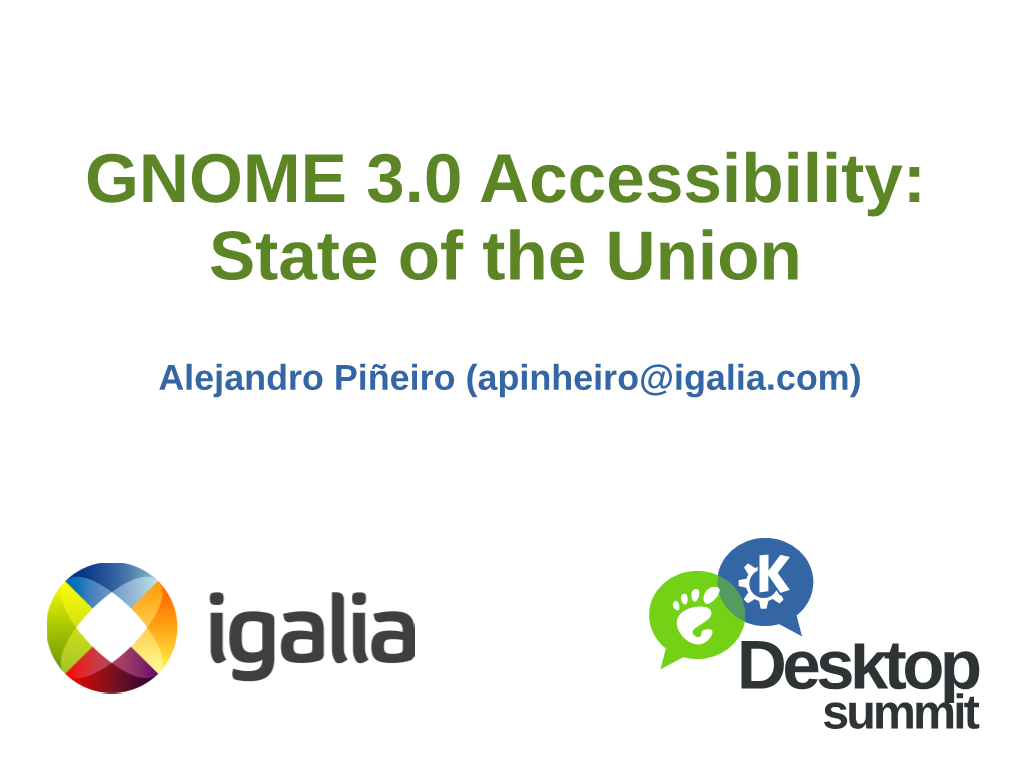 GNOME 3.0 Accessibility: State of the Union