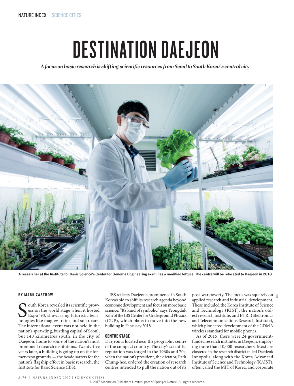 DESTINATION DAEJEON a Focus on Basic Research Is Shifting Scientific Resources from Seoul to South Korea’S Central City