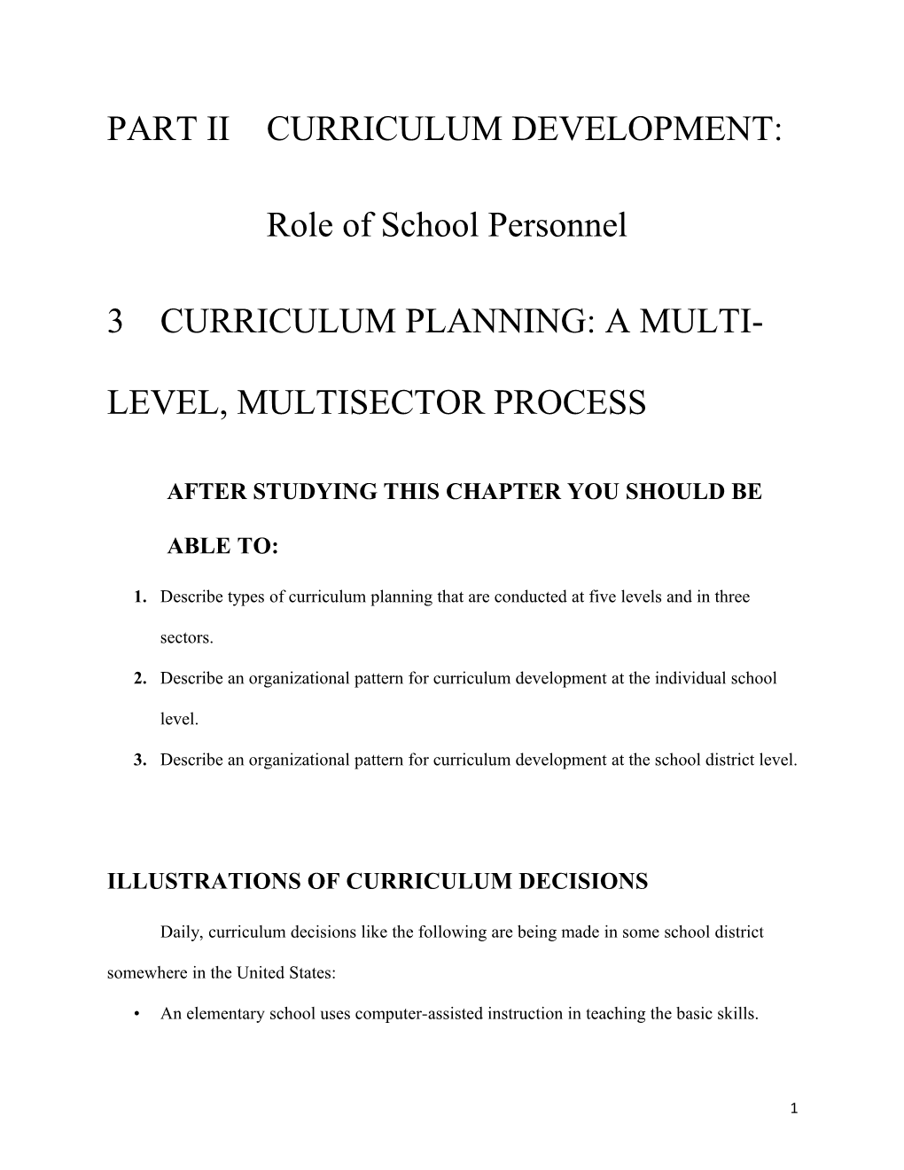 3 Curriculum Planning: a Multi-Level, Multisector Process