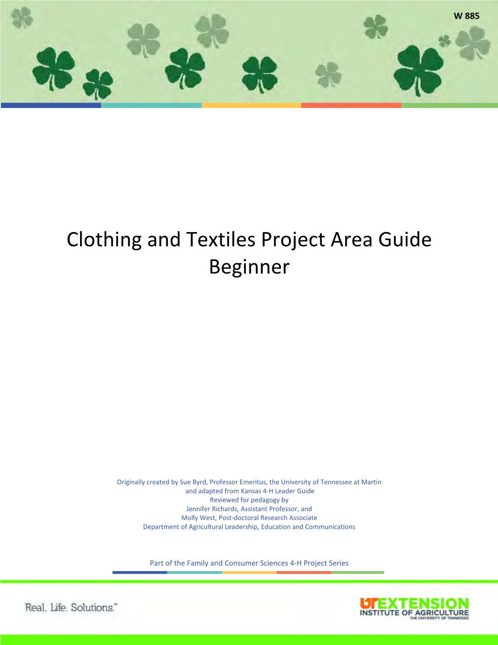 Clothing and Textiles Project Area Guide: Beginner W