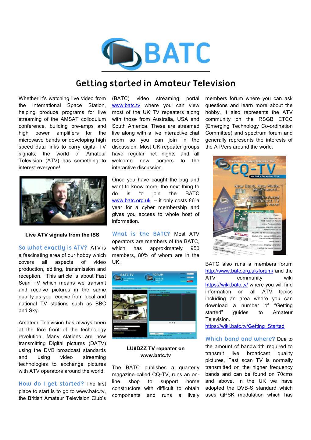 Getting Started in Amateur Television