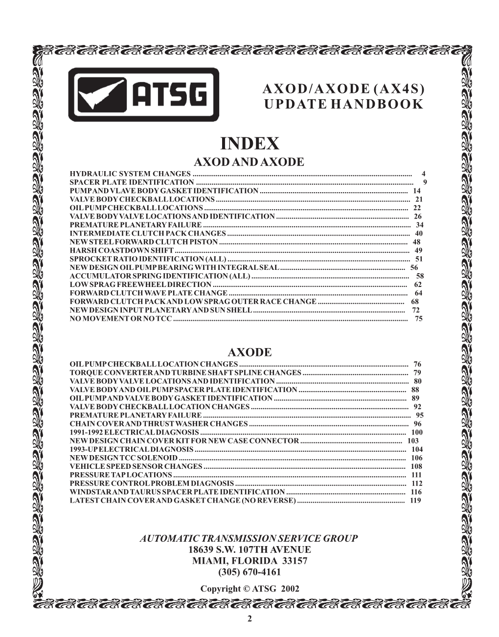 Axod/Axode (Ax4s) Update Handbook