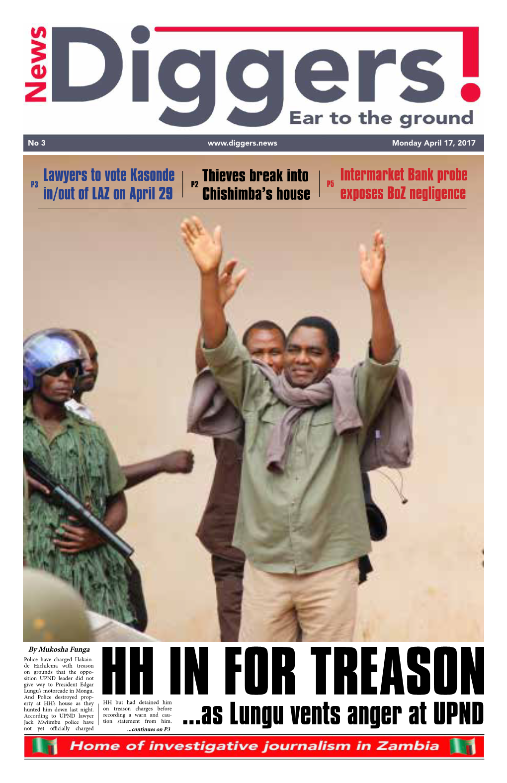 As Lungu Vents Anger at UPND Not Yet Officially Charged ...Continues on P3 2