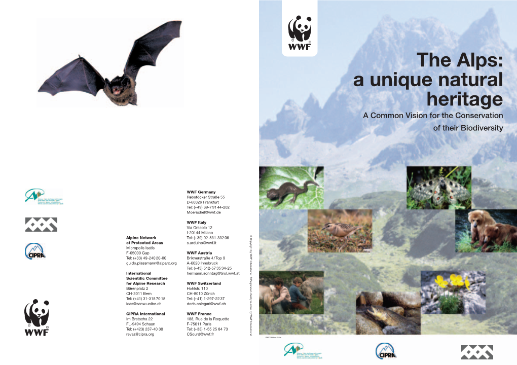The Alps: a Unique Natural Heritage a Common Vision for the Conservation of Their Biodiversity