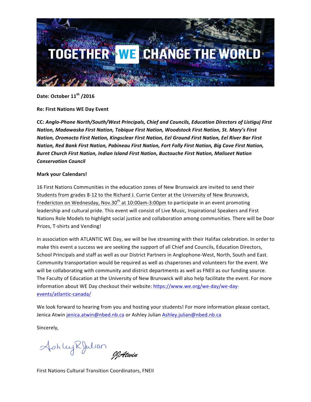 We Day Memo.Pdf