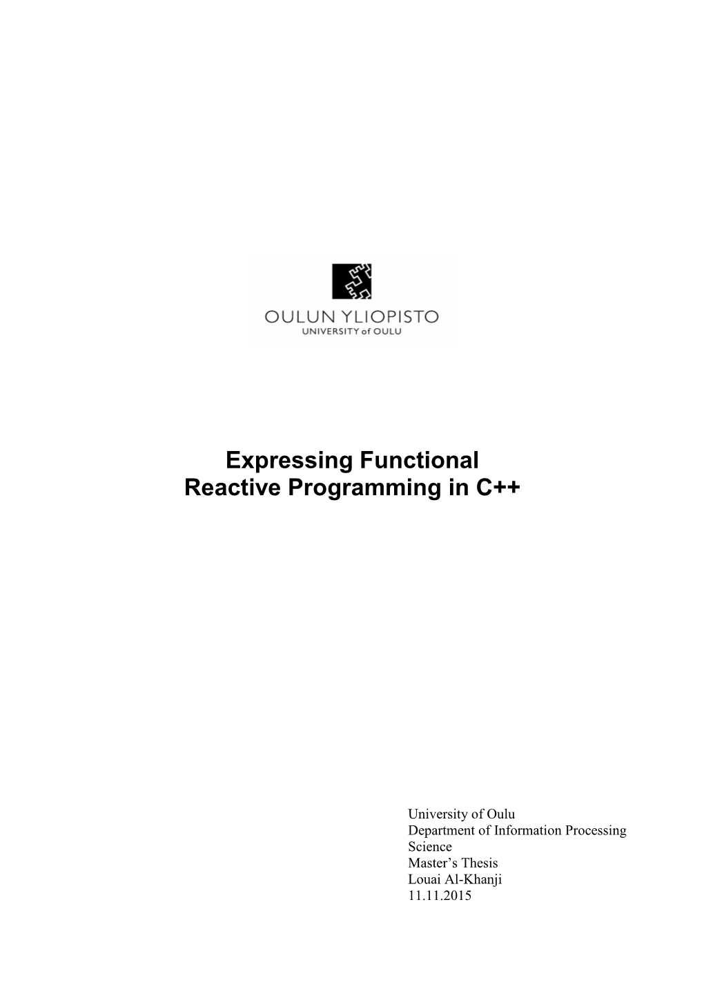 Expressing Functional Reactive Programming in C++