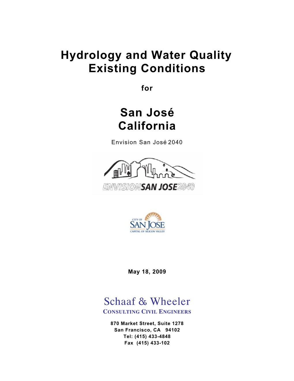 Hydrology and Water Quality Existing Conditions San José California