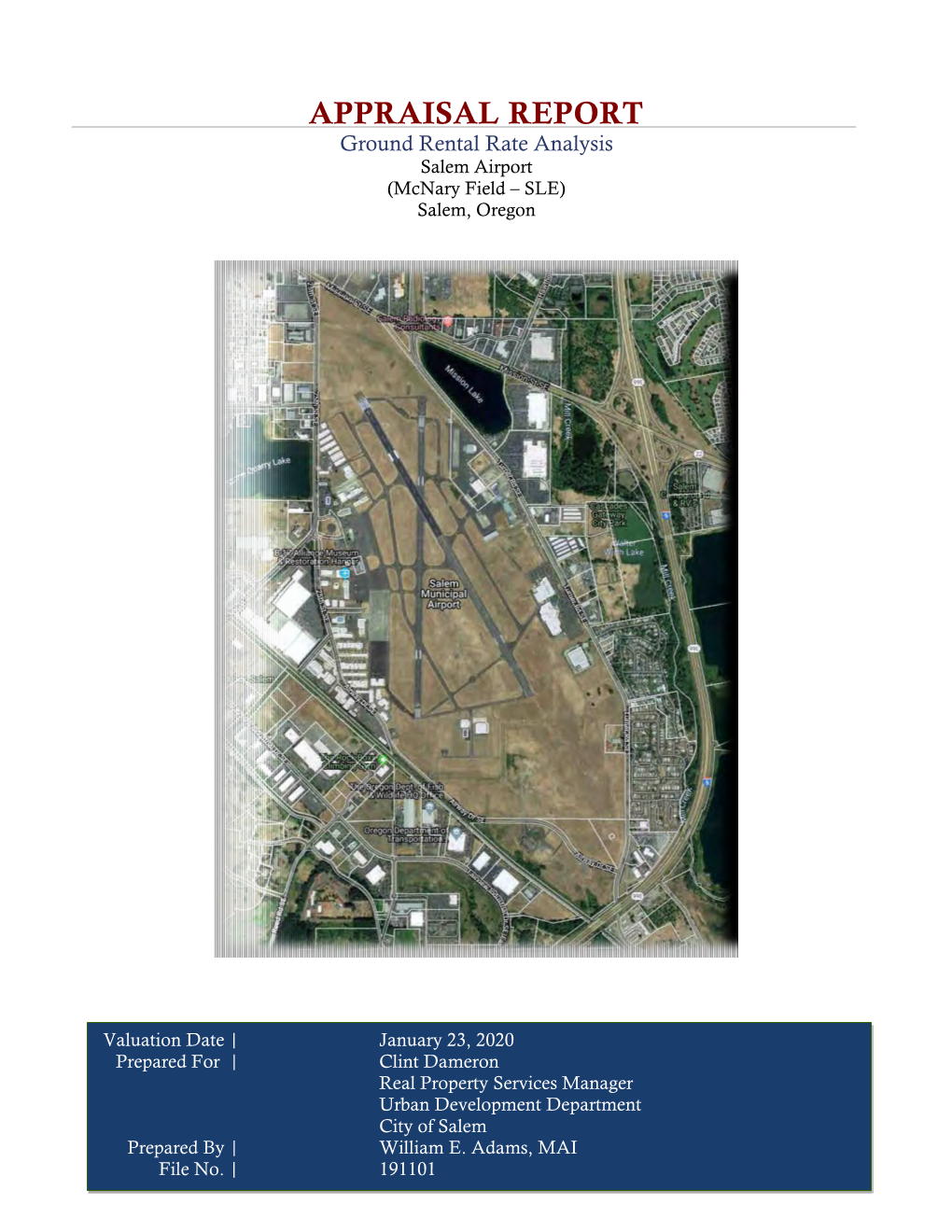 Airport Ground Lease Rental Rate Appraisal 2020