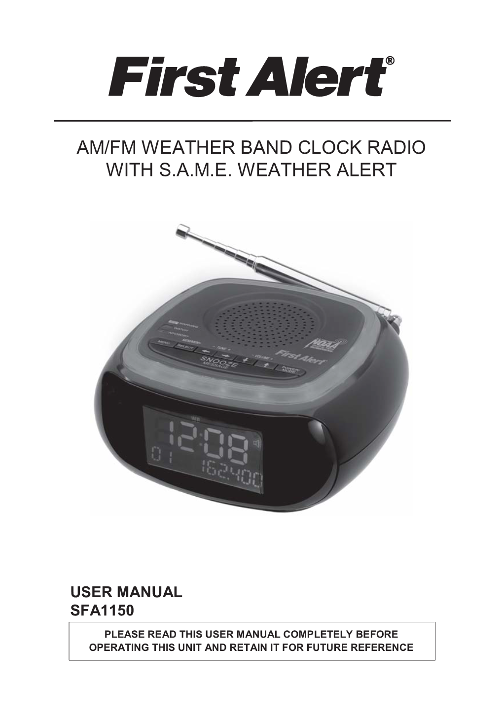 Am/Fm Weather Band Clock Radio with S.A.M.E. Weather Alert