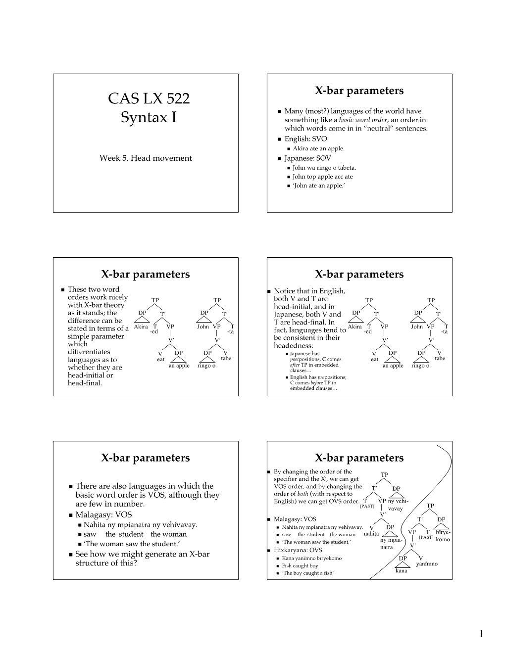 CAS LX 522 Syntax I