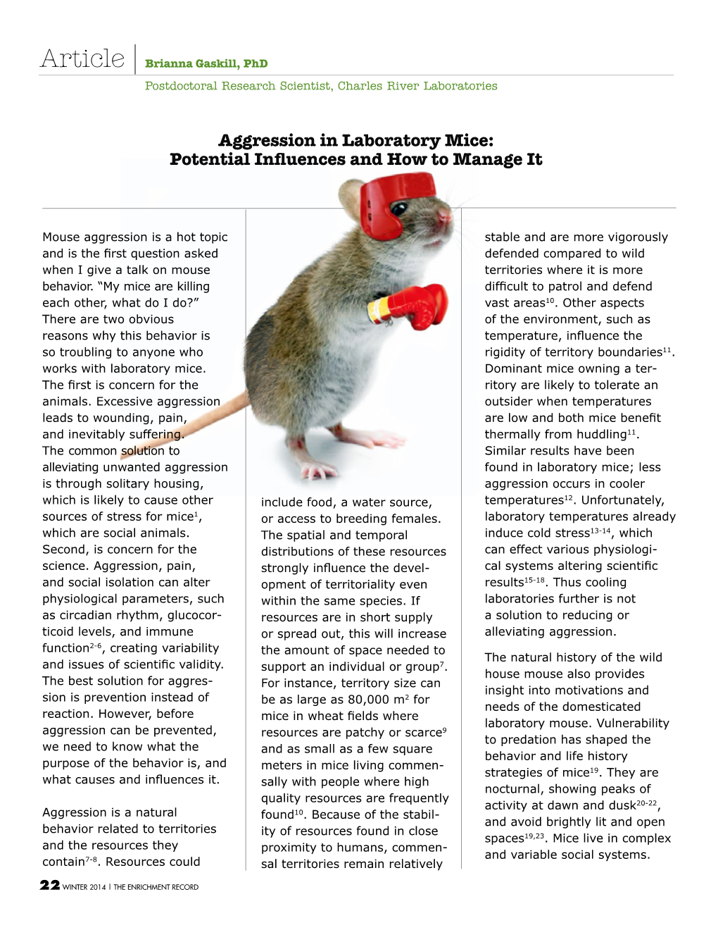 Aggression in Laboratory Mice: Potential Influences and How to Manage It