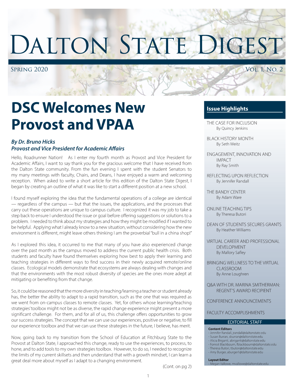 Dalton State Digest Spring 2020 Vol