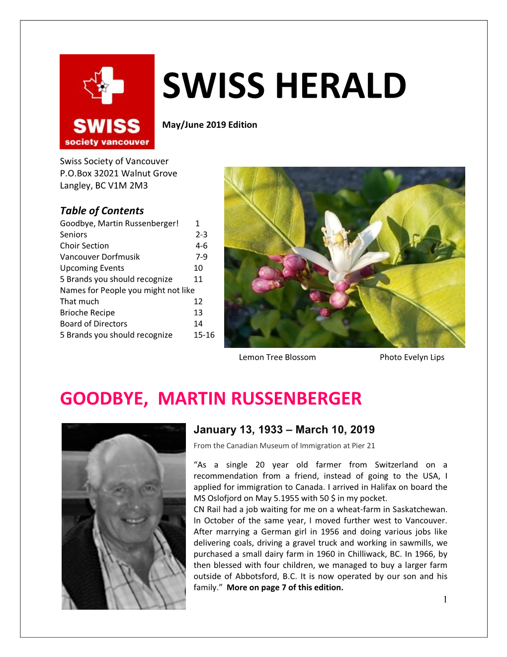 May/June 2019 Swiss Herald