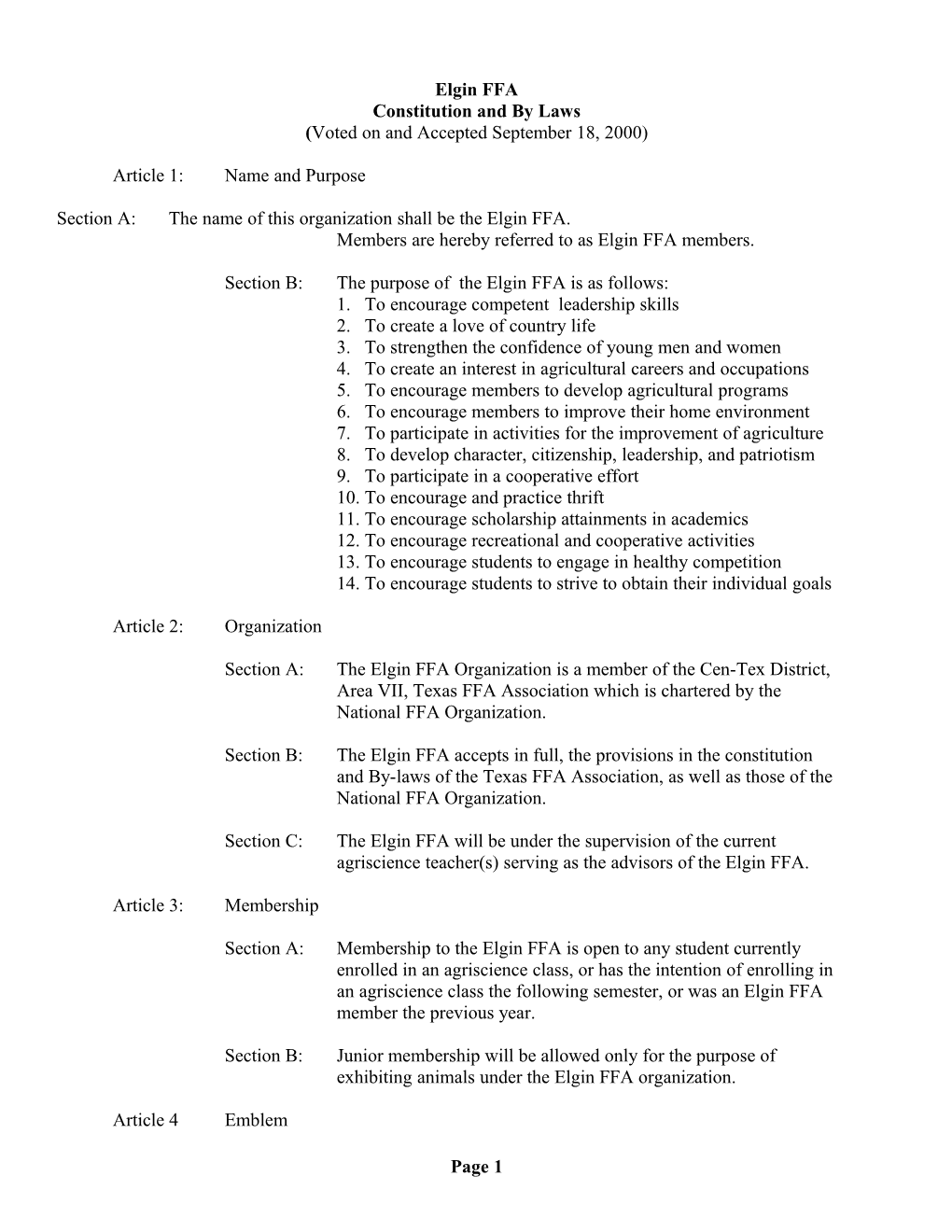 Constitution and by Laws s1