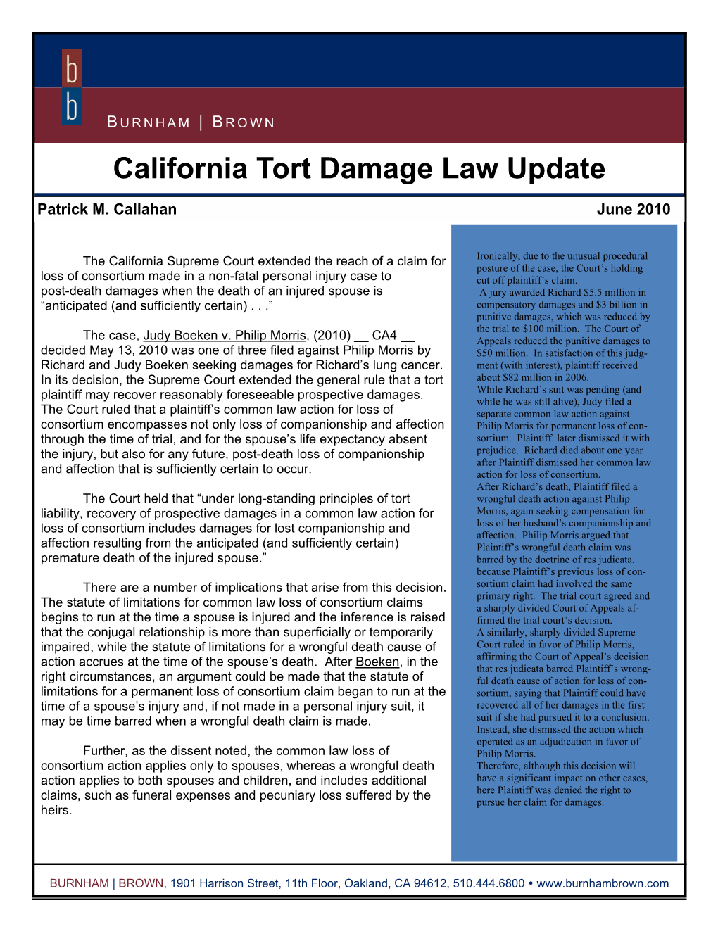 California Tort Damage.CA7.Pub