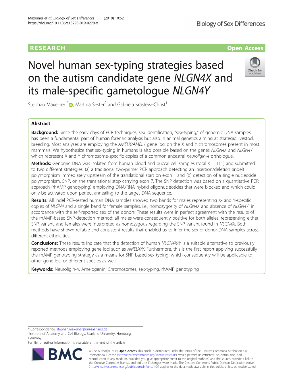 Novel Human Sex-Typing Strategies Based on the Autism Candidate