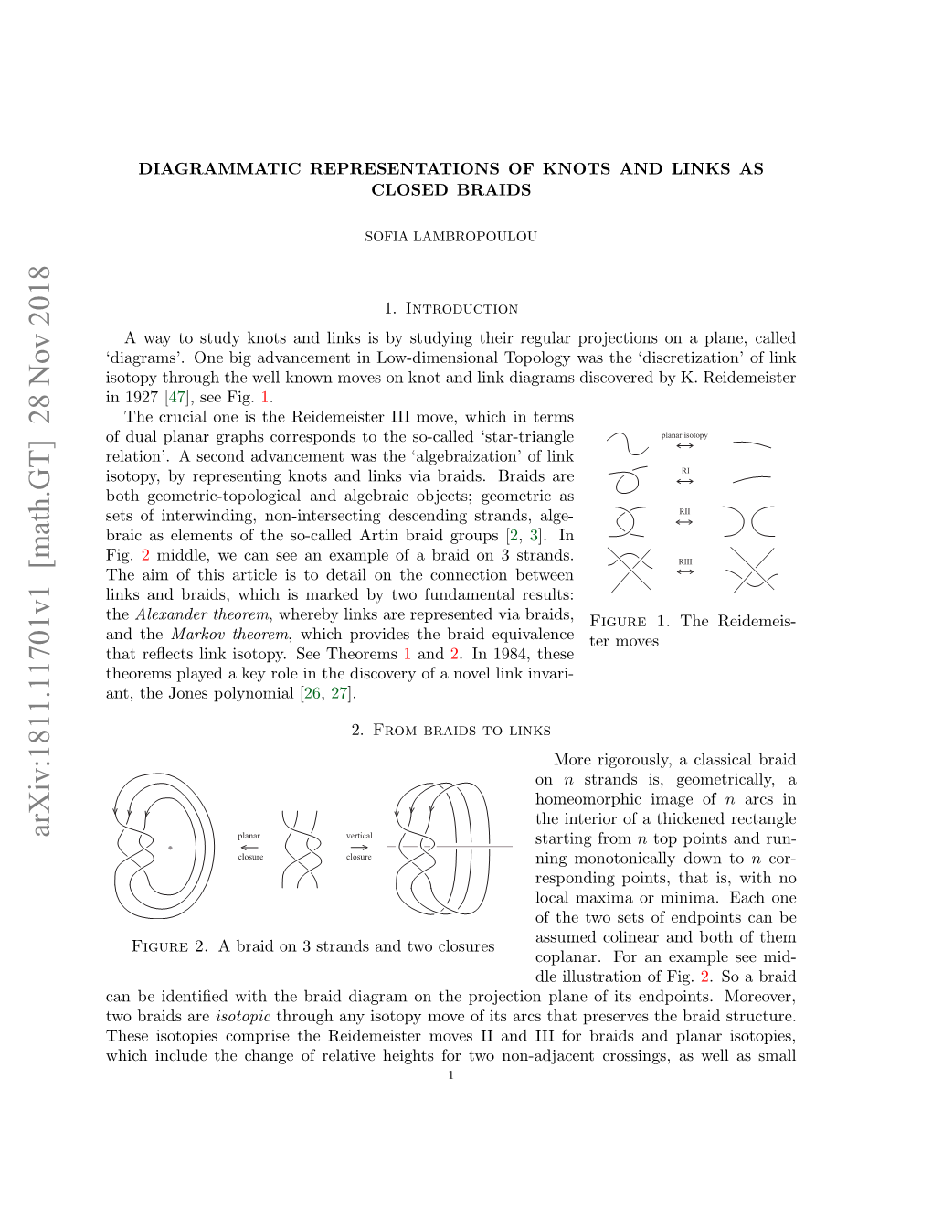 Arxiv:1811.11701V1 [Math.GT] 28 Nov 2018 Htrﬂcsln Stp.Setheorems See Isotopy