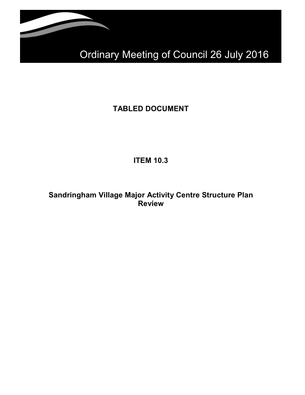 Tabled Document for July 2016