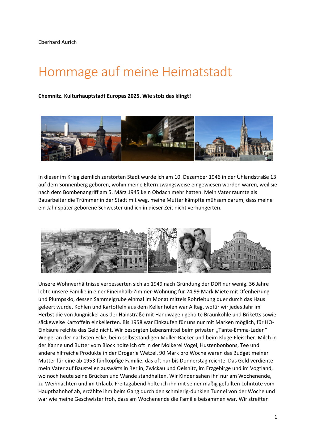 Hommage Auf Meine Heimatstadt