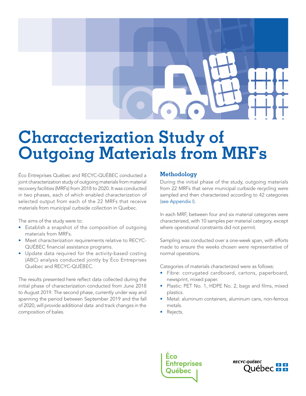 Characterization Study of Outgoing Materials from Mrfs