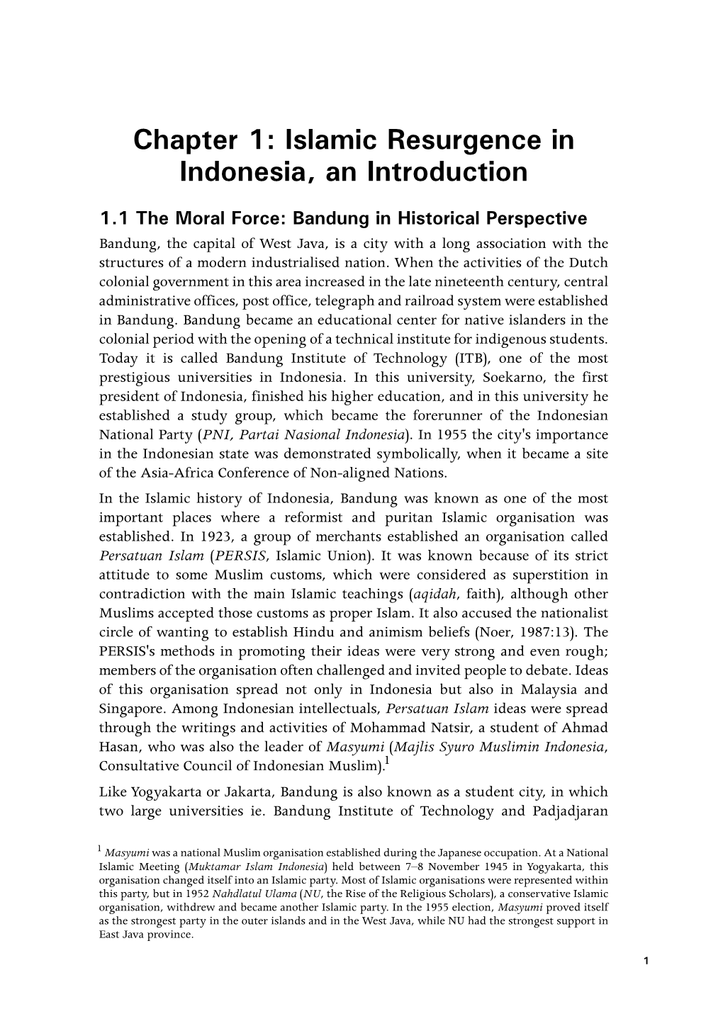 Islamic Resurgence in Indonesia, an Introduction