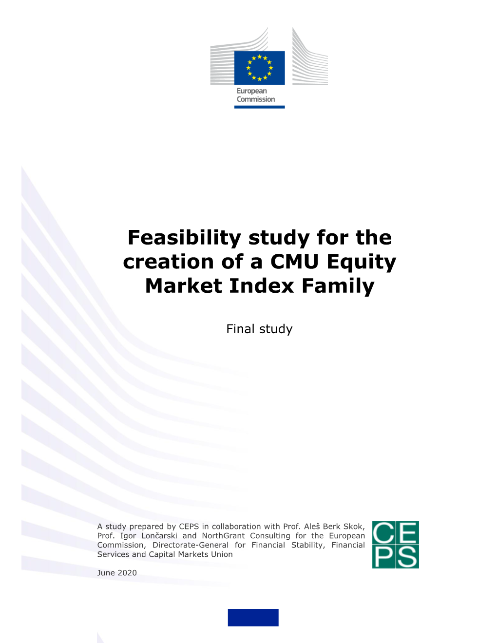 Feasibility Study for the Creation of a CMU Equity Market Index Family