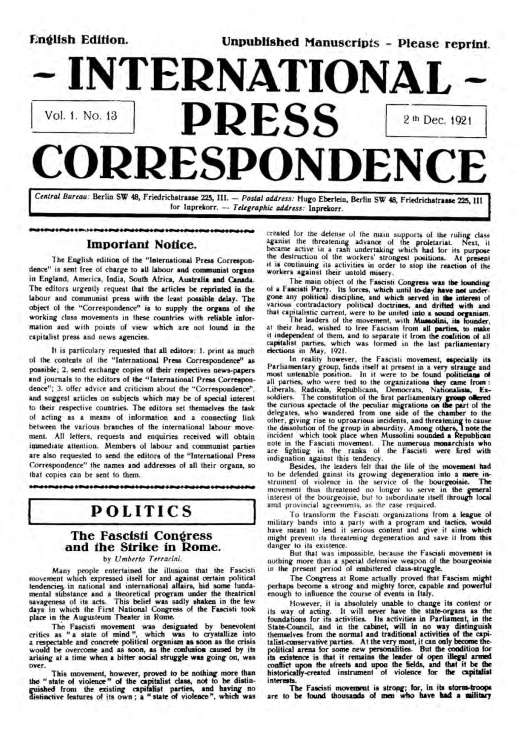 International Press Correspondence