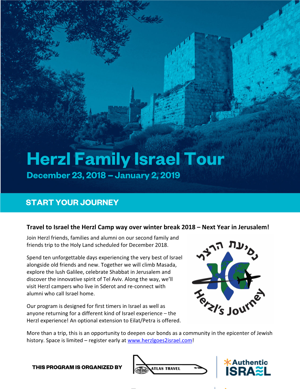 Herzl Family Israel Tour December 23, 2018 --- January 2, 2019