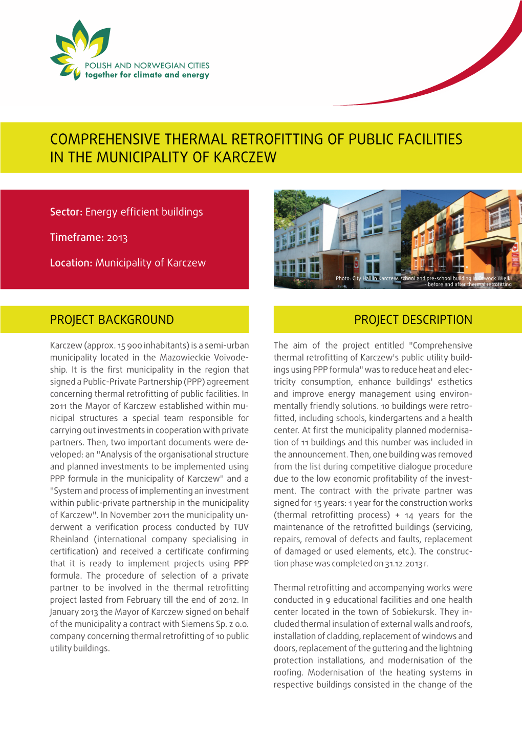 Karczew, Comprehensive Thermal Retrofitting of Public Buildings Using