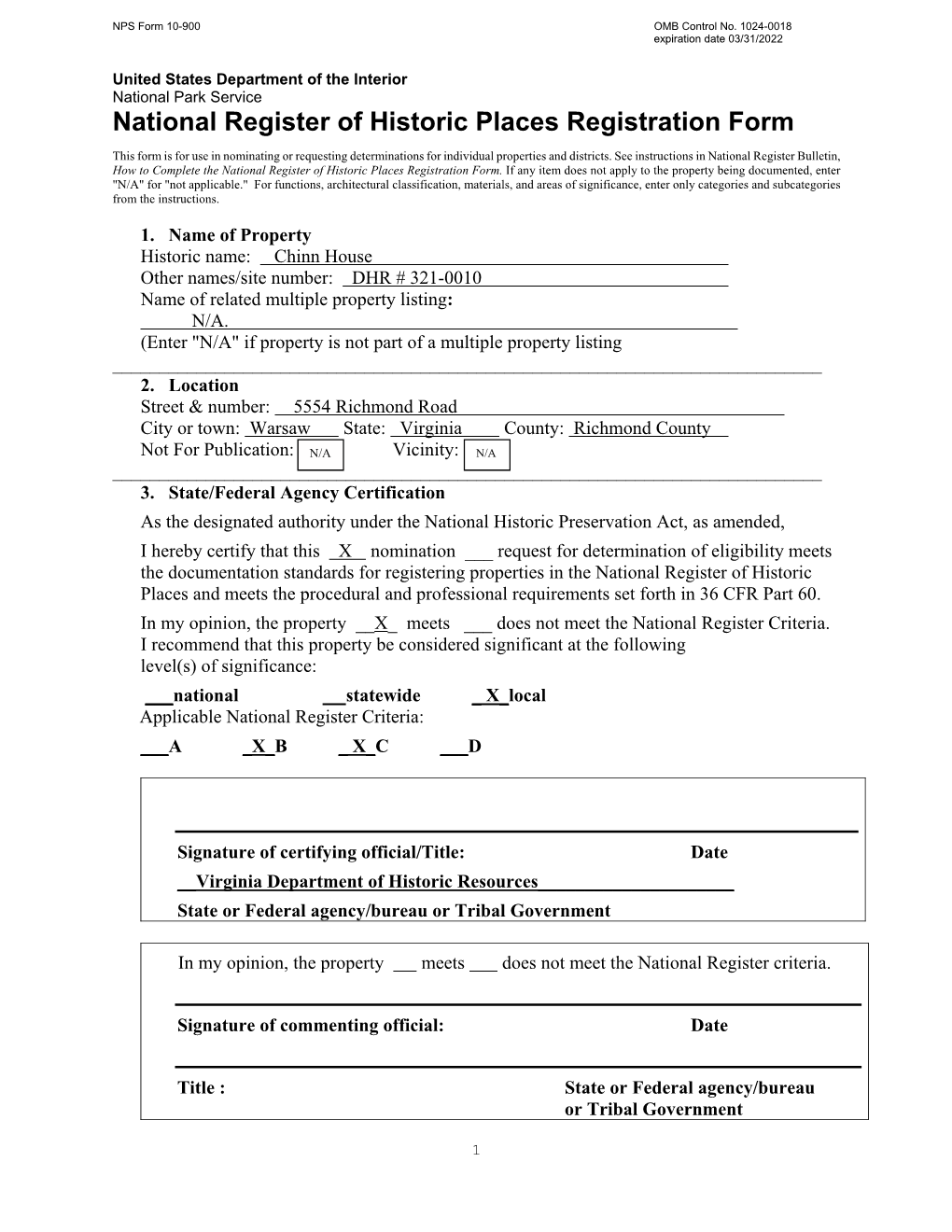 National Register of Historic Places Registration Form