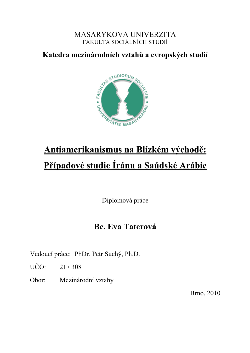 Katedra Mezinárodních Vztahů a Evropských Studií