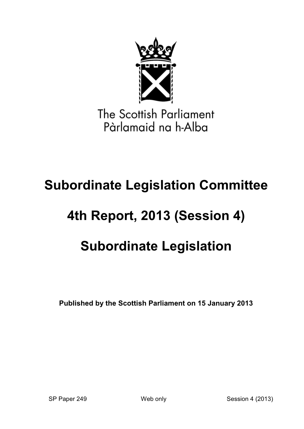 Subordinate Legislation Committee
