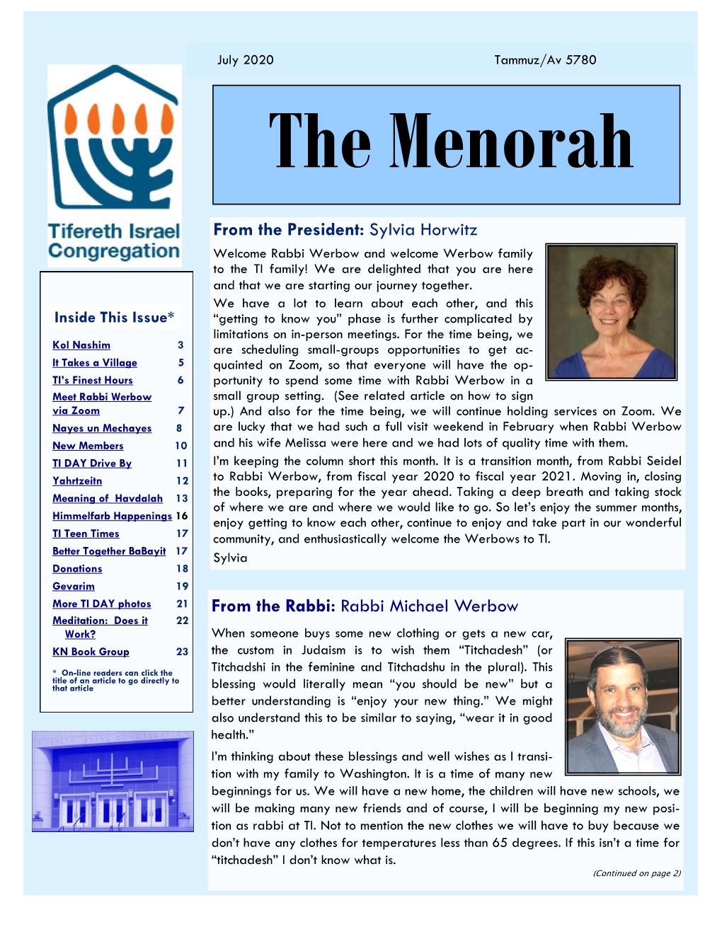 Menorah July 2020