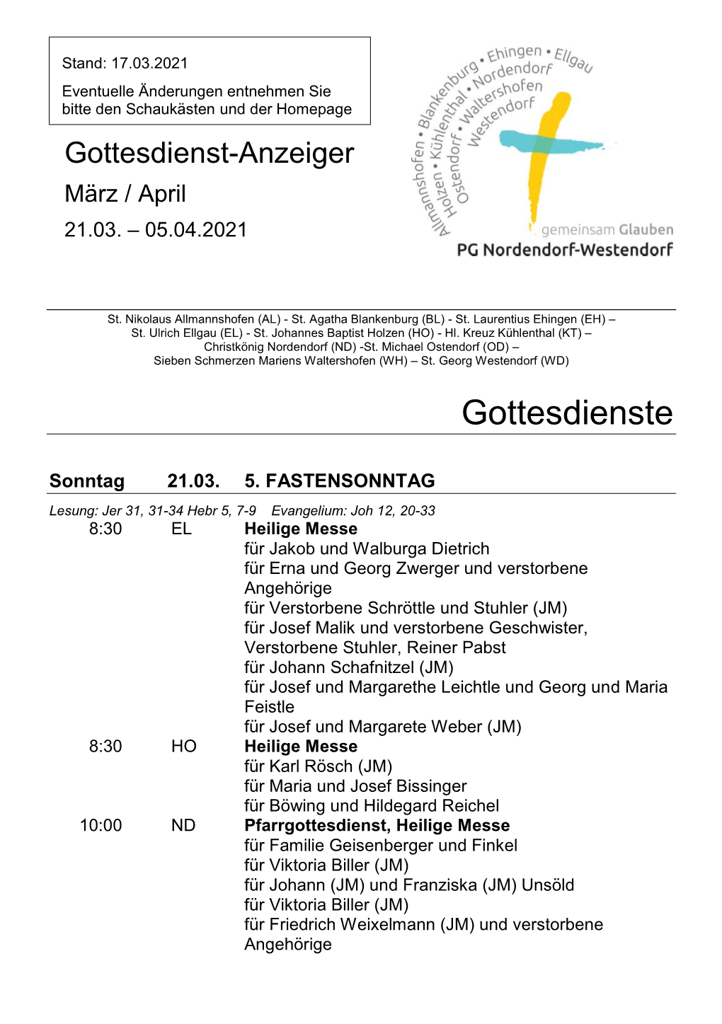 Gottesdienstanzeiger 4/2021