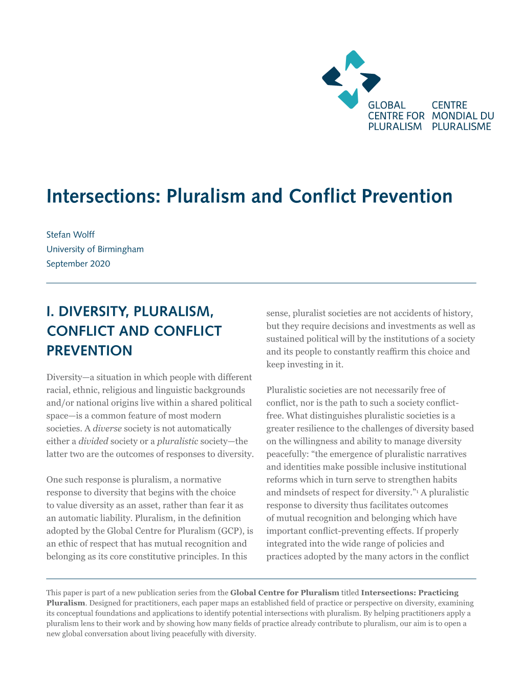 Pluralism and Conflict Prevention