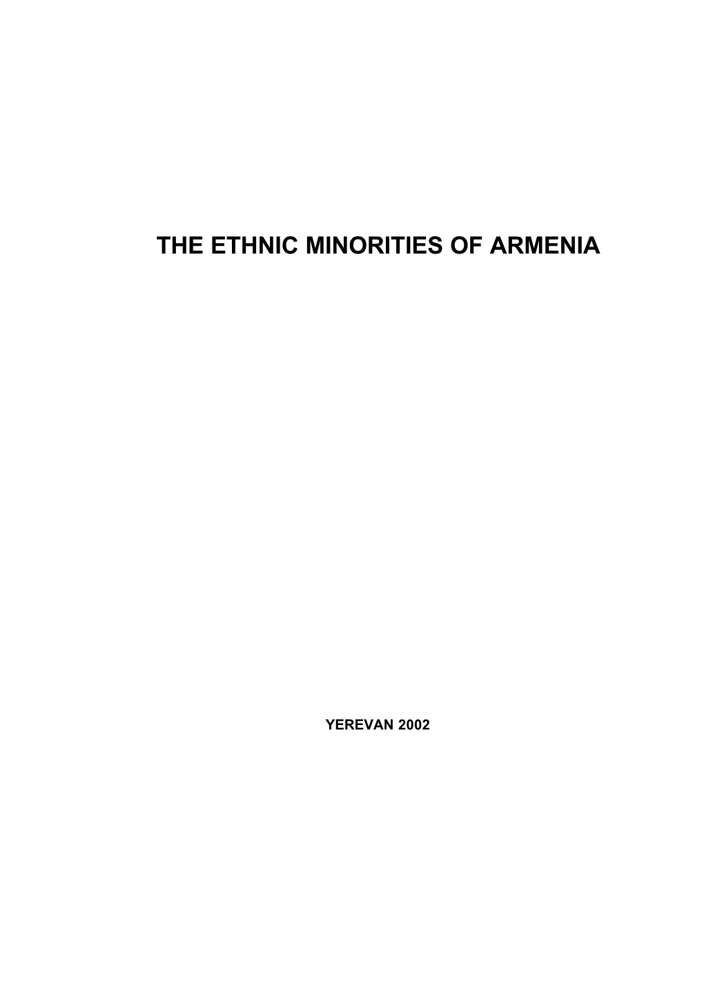 The Ethnic Minorities of Armenia