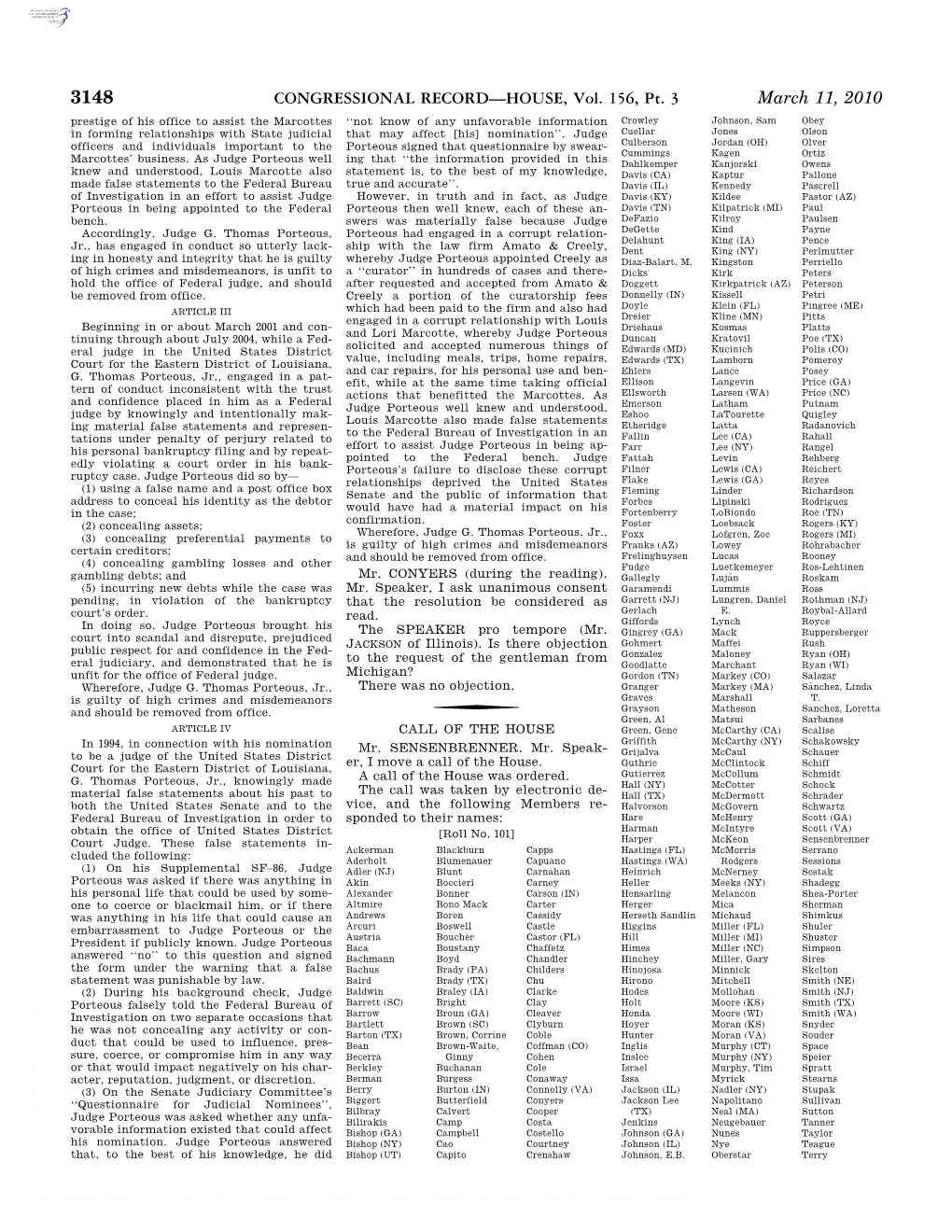 CONGRESSIONAL RECORD—HOUSE, Vol. 156, Pt. 3 March 11