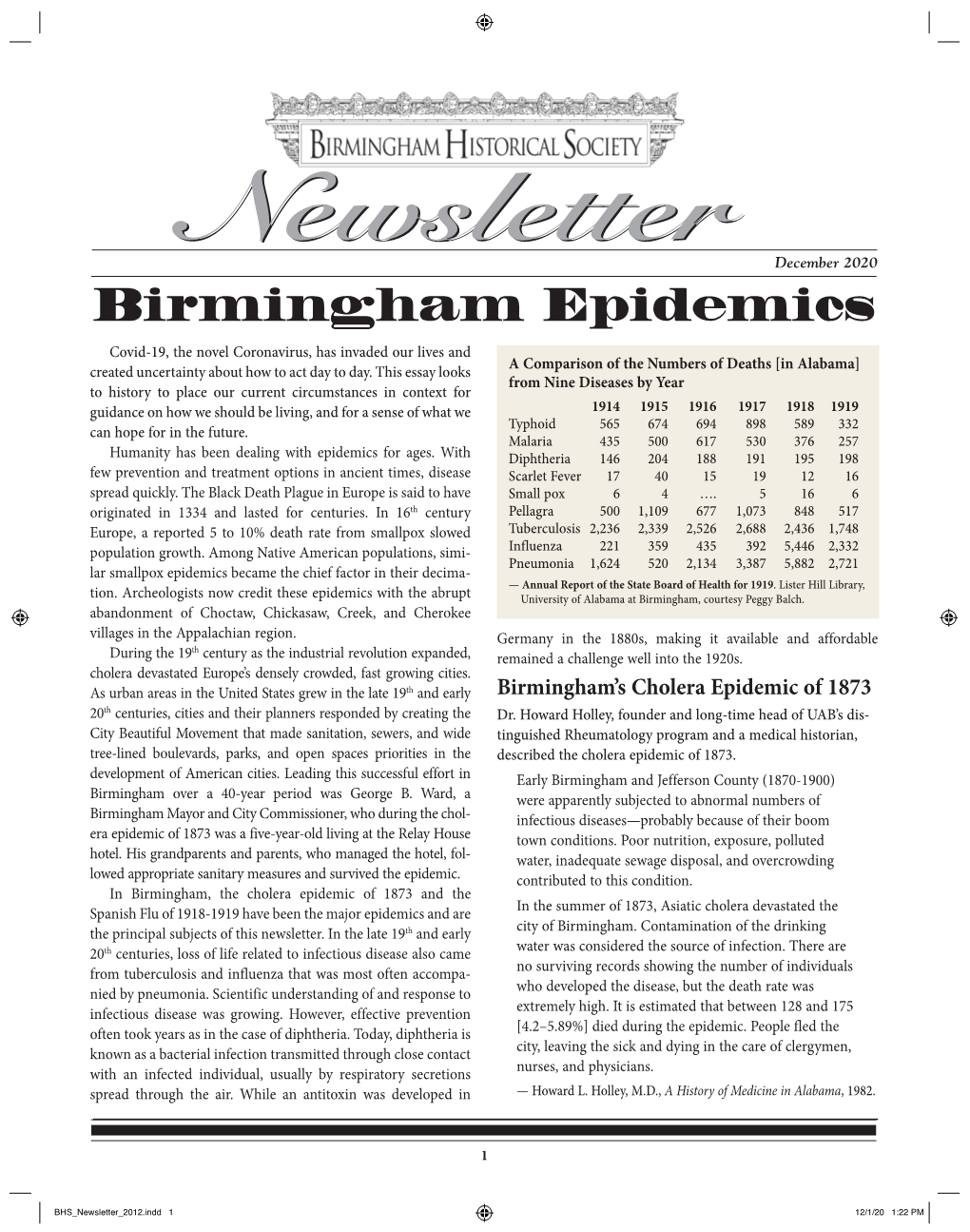 Birmingham Epidemics