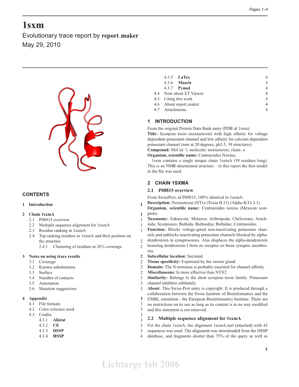 1Sxm Lichtarge Lab 2006