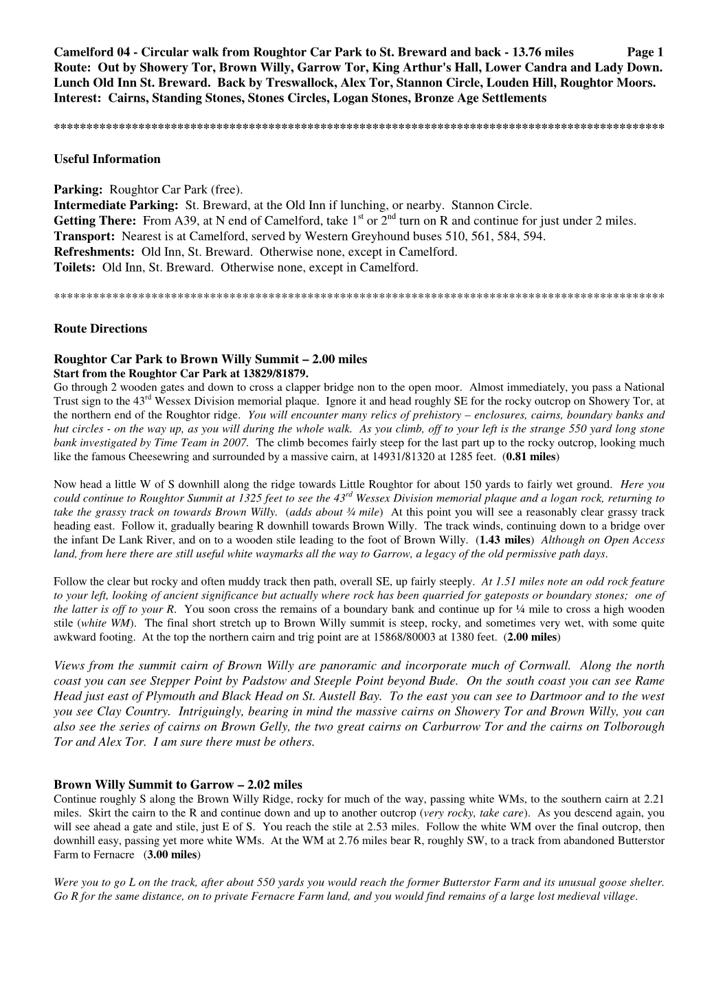 Camelford 04 Route Description