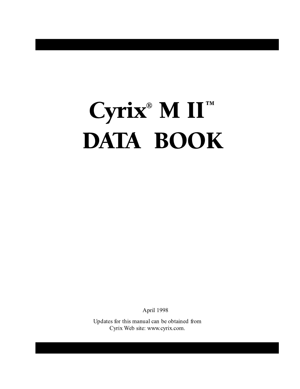 Cyrix MII Processor Enhanced High Performance
