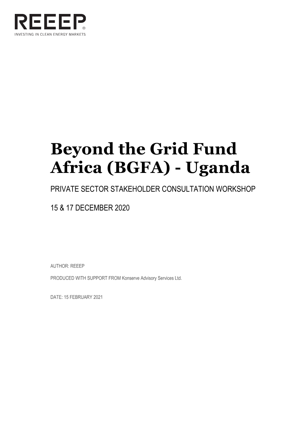 Beyond the Grid Fund Africa (BGFA) - Uganda