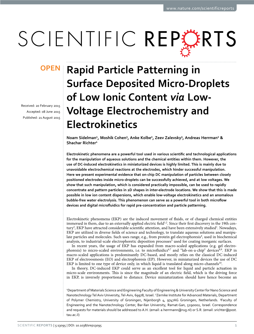 Rapid Particle Patterning in Surface Deposited Micro-Droplets of Low