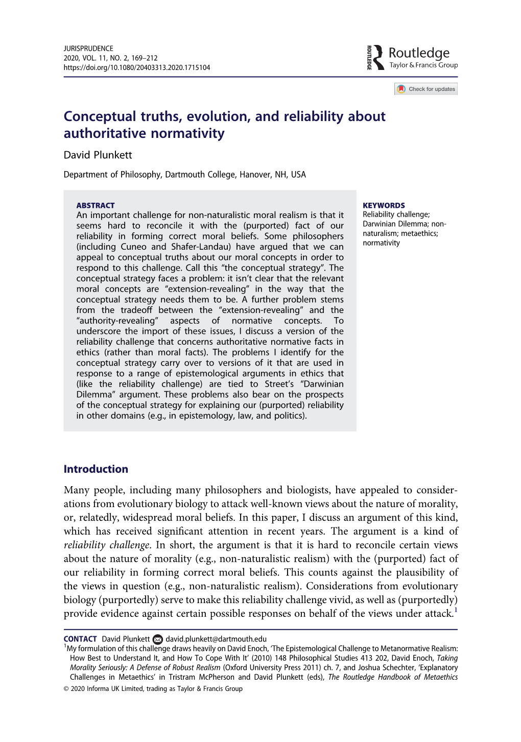Conceptual Truths, Evolution, and Reliability About Authoritative Normativity